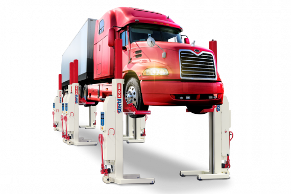 Mobiele hefkolommen met het ebright Smart Control System