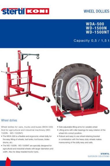 Brochure wheel dollies Stertil-Koni hefbruggen
