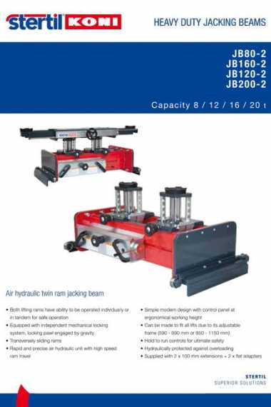 Brochure Stertil-Koni jacking beams voor hefbruggen 