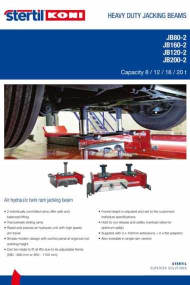 Brochure jacking beams voor Stertil-Koni hefbruggen